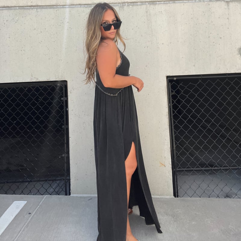 NovaStyle™ | Schlitz Lässig Einfach Lose Maxi Langes Kleid