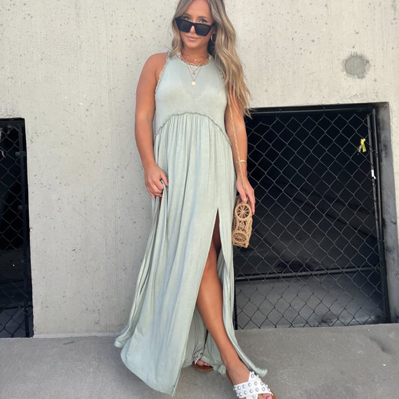 NovaStyle™ | Schlitz Lässig Einfach Lose Maxi Langes Kleid