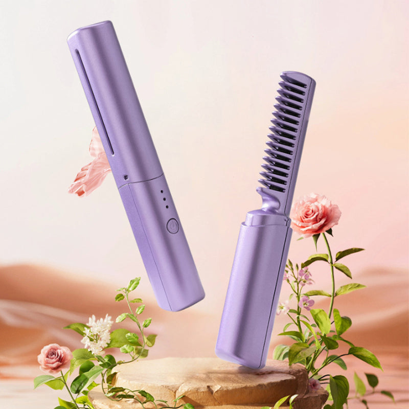 HairGlam™️ | 2 in 1 elektrischer Kamm / Lockenstab und Glätteisen