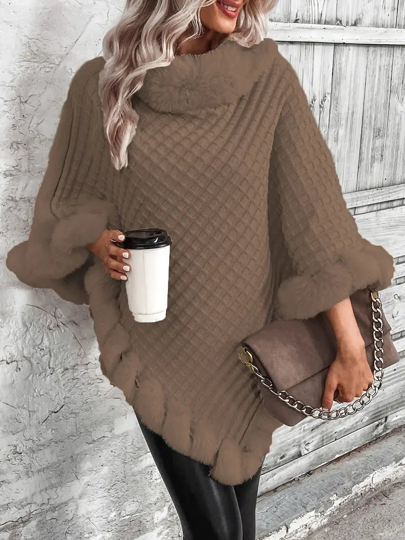 FurWarm™ - Luxuriöser Warmer Pullover mit Pelzbesatz