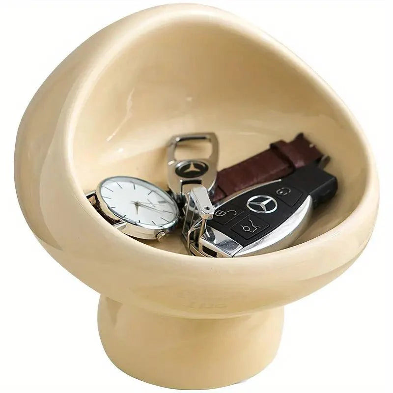 Minimalistische Keramik-Pilz-Aufbewahrungsbox für Schmuck und Schlüssel