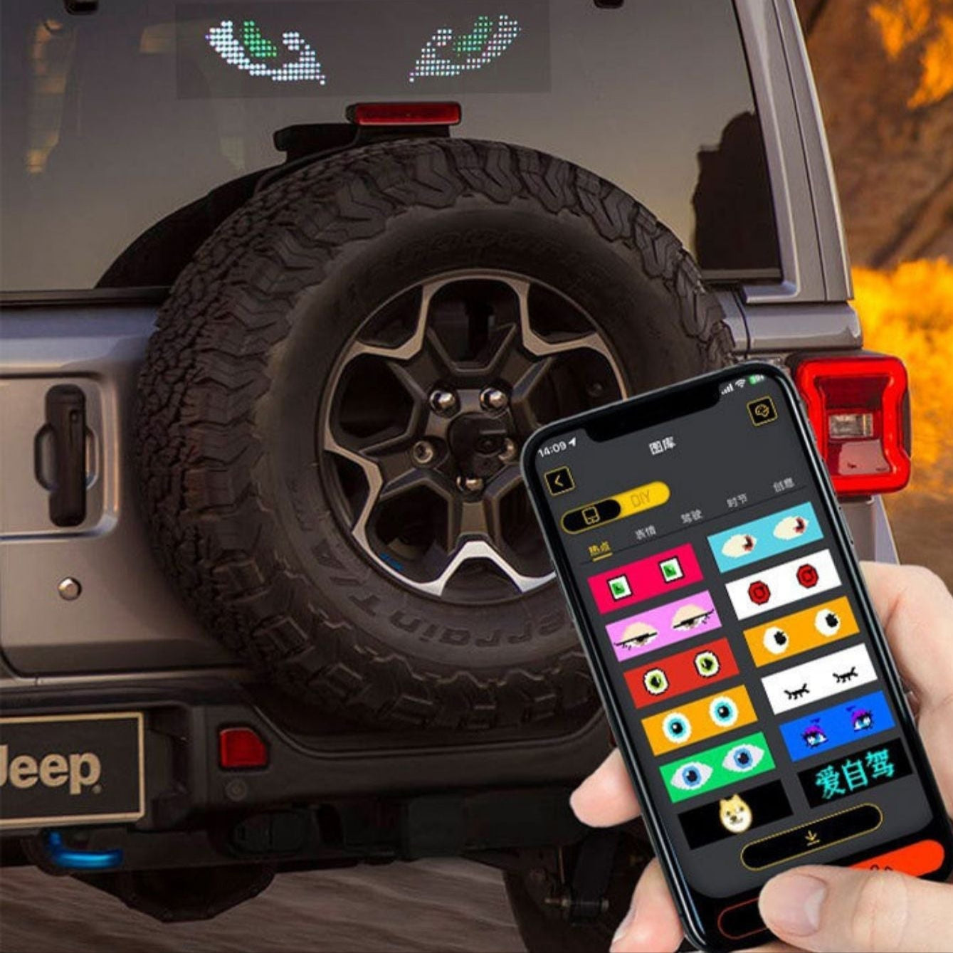 Anpassbarer LED-LKW- und Auto-Bildschirm mit Teufelsaugen-Design