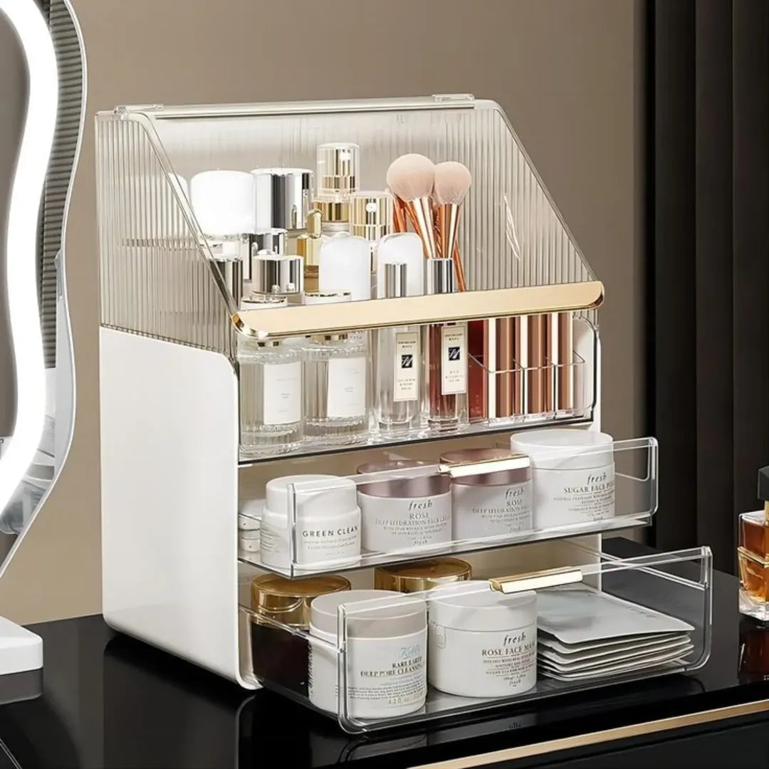 GlowEase™ - Vielseitige staubdichte Kosmetik-Organizer-Box