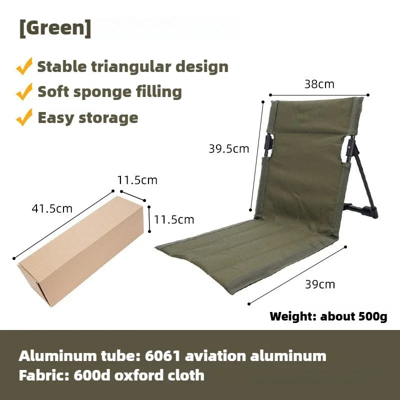 Ultraleichter gepolsterter Campingstuhl mit wetterfestem Aluminiumrahmen