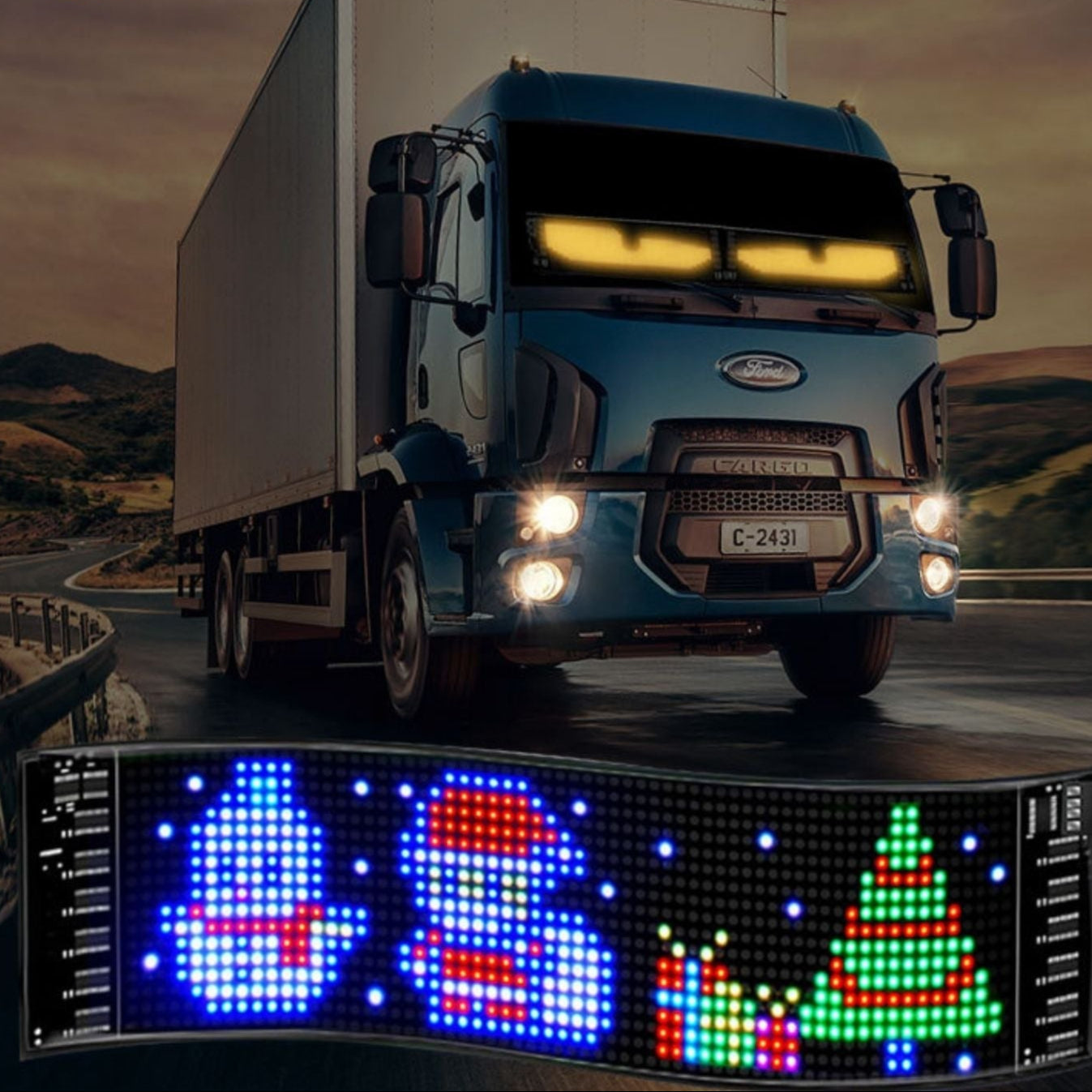 Anpassbarer LED-LKW- und Auto-Bildschirm mit Teufelsaugen-Design