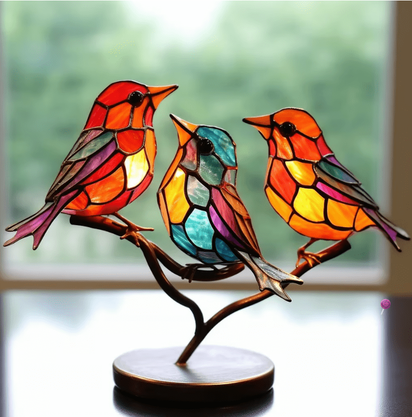 Bunter Buntglas-Vogel Sonnenfänger für Fensterschmuck