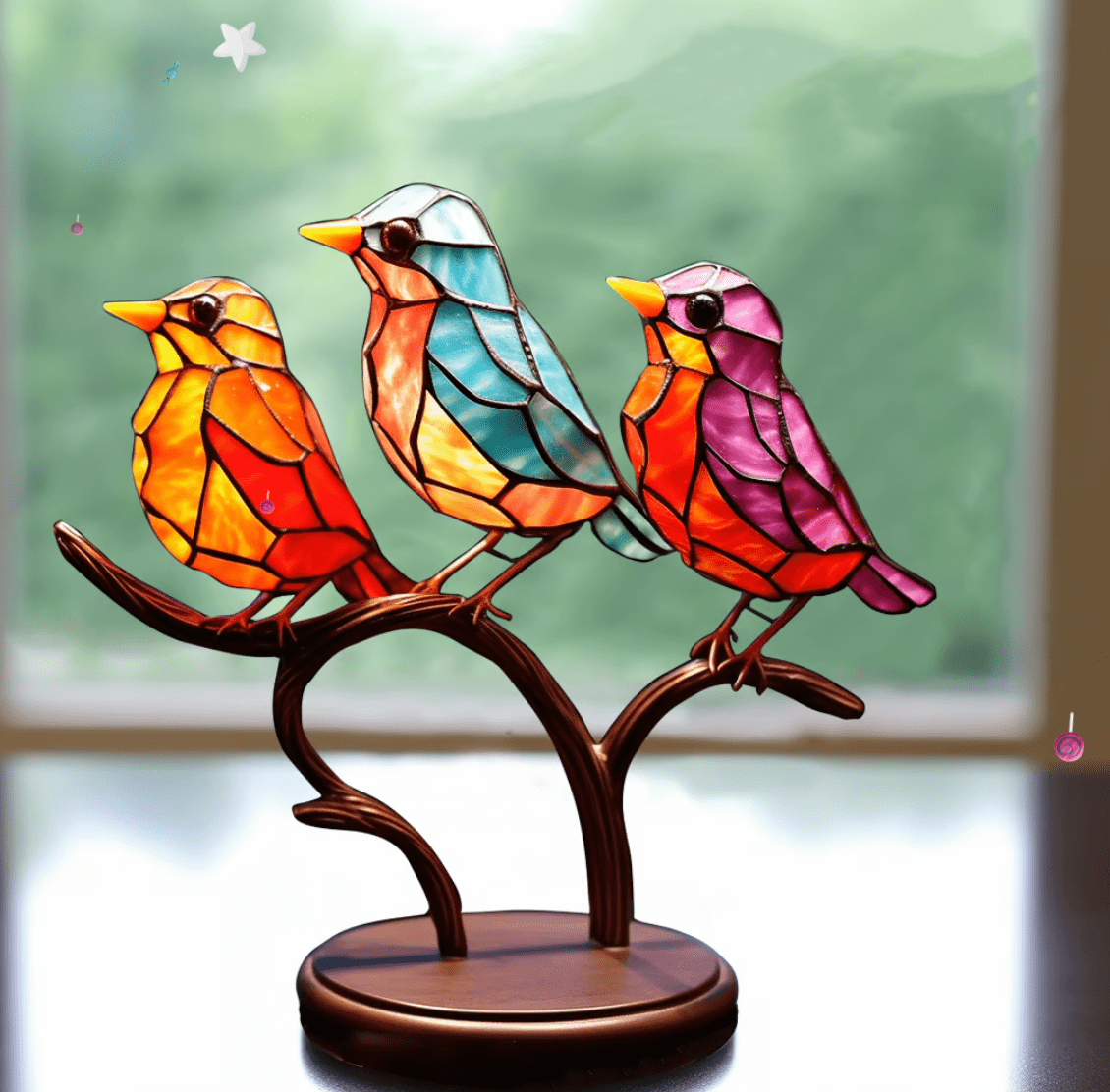 Bunter Buntglas-Vogel Sonnenfänger für Fensterschmuck