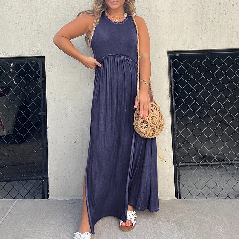 NovaStyle™ | Schlitz Lässig Einfach Lose Maxi Langes Kleid