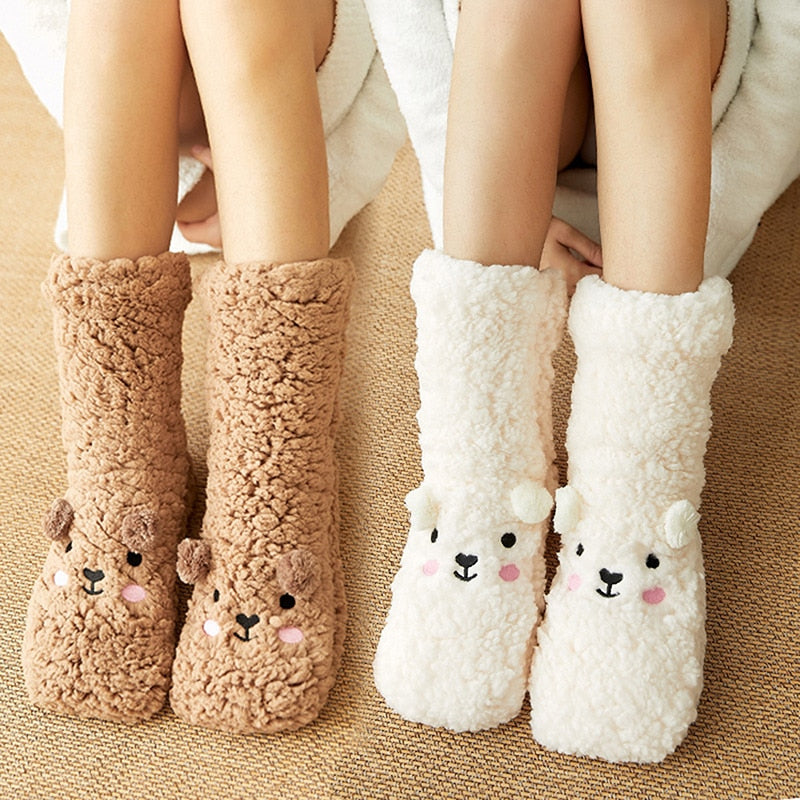 Fluffy™ | dicker Samtfleece-Bär Unisex-Socken