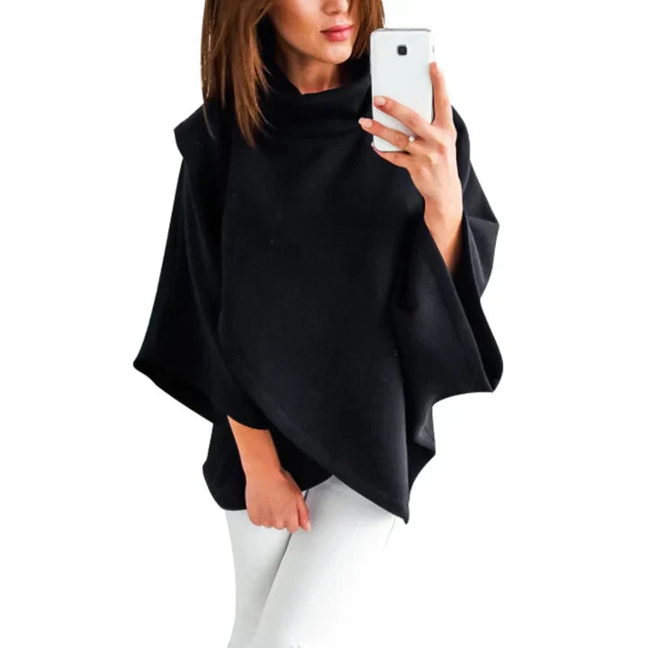 Xenia™ | Damen Rollkragen-Pullover mit Fledermausärmeln und Asymmetrischem Schnitt – Extra Dick und Kuschelig
