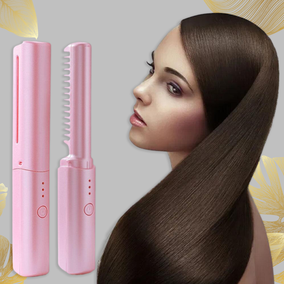 HairGlam™️ | 2 in 1 elektrischer Kamm / Lockenstab und Glätteisen