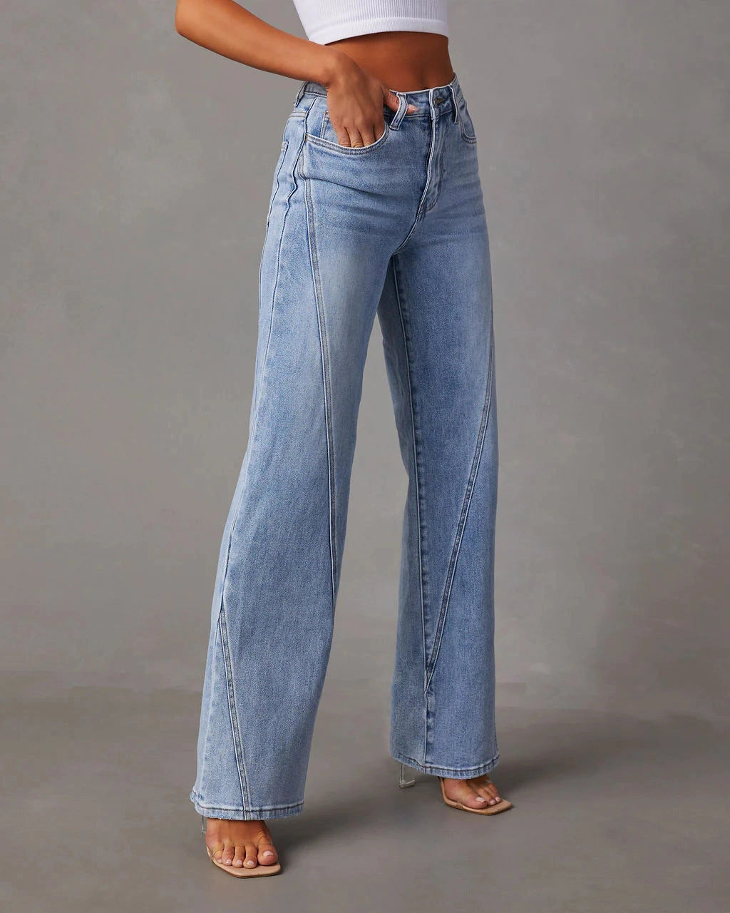VintageFlow™ | Hohe Taille Weite Jeans mit Vintage-Look