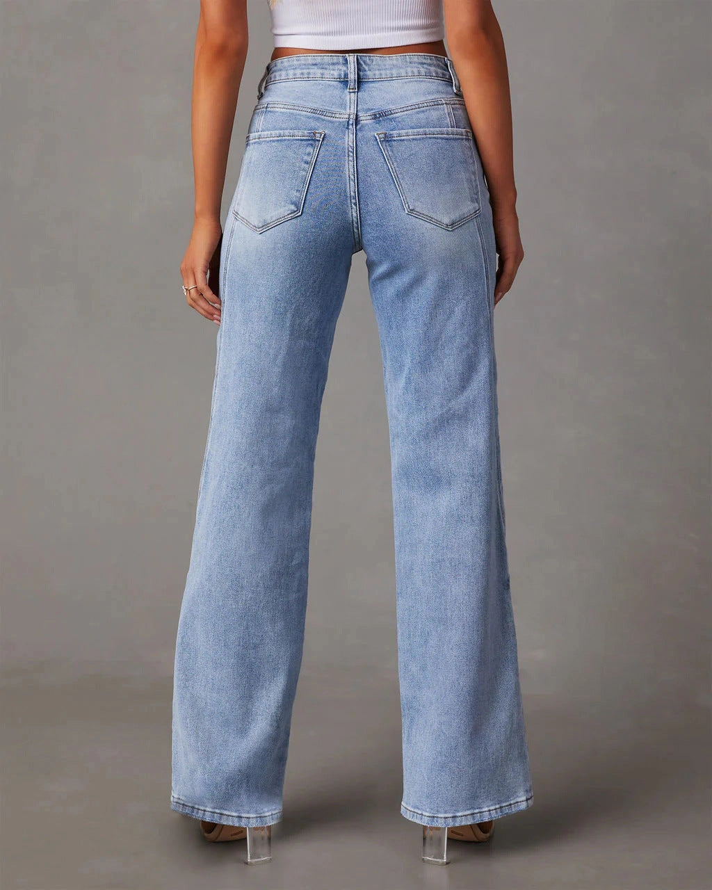 VintageFlow™ | Hohe Taille Weite Jeans mit Vintage-Look