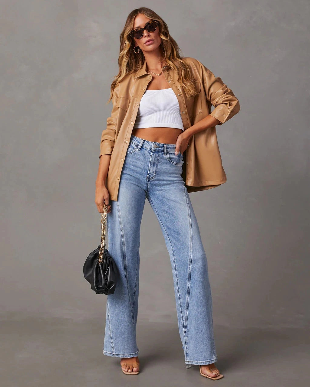 VintageFlow™ | Hohe Taille Weite Jeans mit Vintage-Look