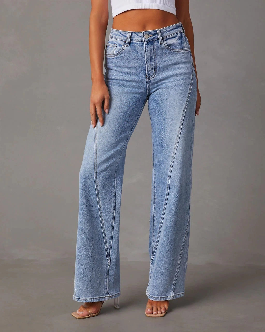 VintageFlow™ | Hohe Taille Weite Jeans mit Vintage-Look