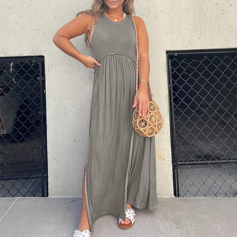 NovaStyle™ | Schlitz Lässig Einfach Lose Maxi Langes Kleid