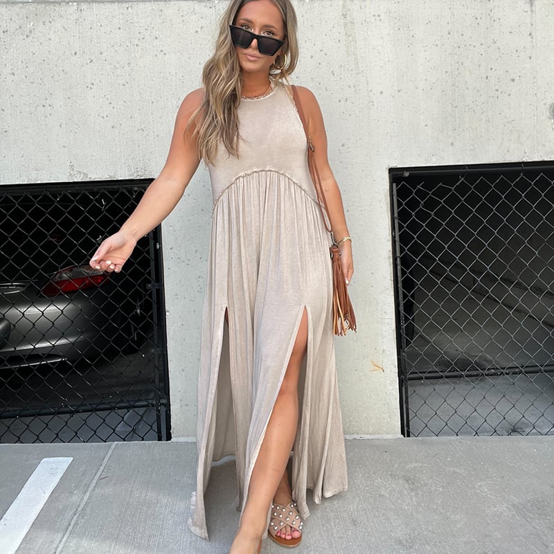 NovaStyle™ | Schlitz Lässig Einfach Lose Maxi Langes Kleid