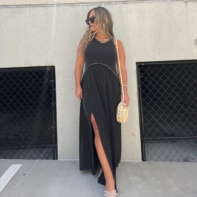 NovaStyle™ | Schlitz Lässig Einfach Lose Maxi Langes Kleid
