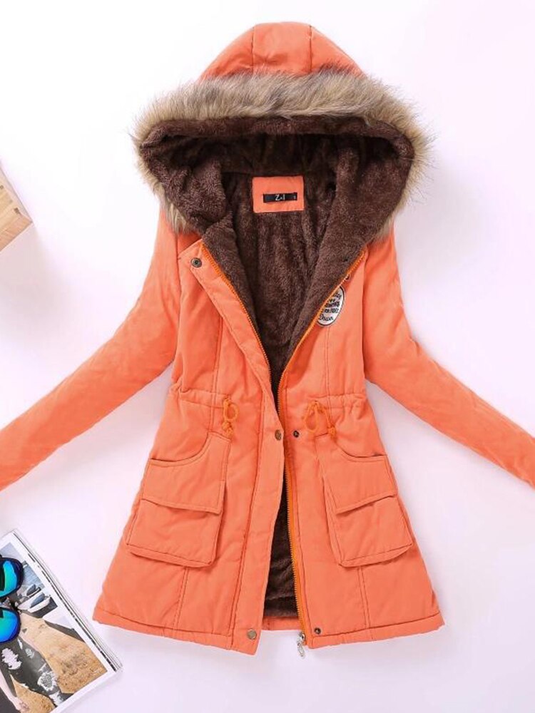 50 % Rabatt | Darlene™ - Damen-Fleecejacke mit Kunstfellkapuze und Kordelz