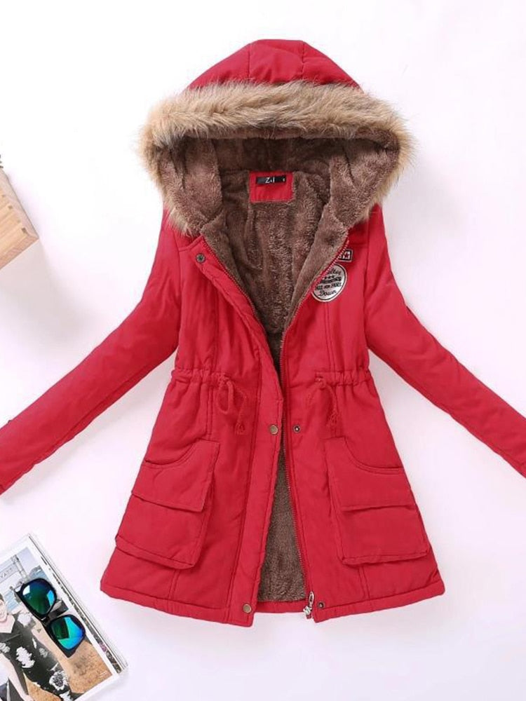 50 % Rabatt | Darlene™ - Damen-Fleecejacke mit Kunstfellkapuze und Kordelz