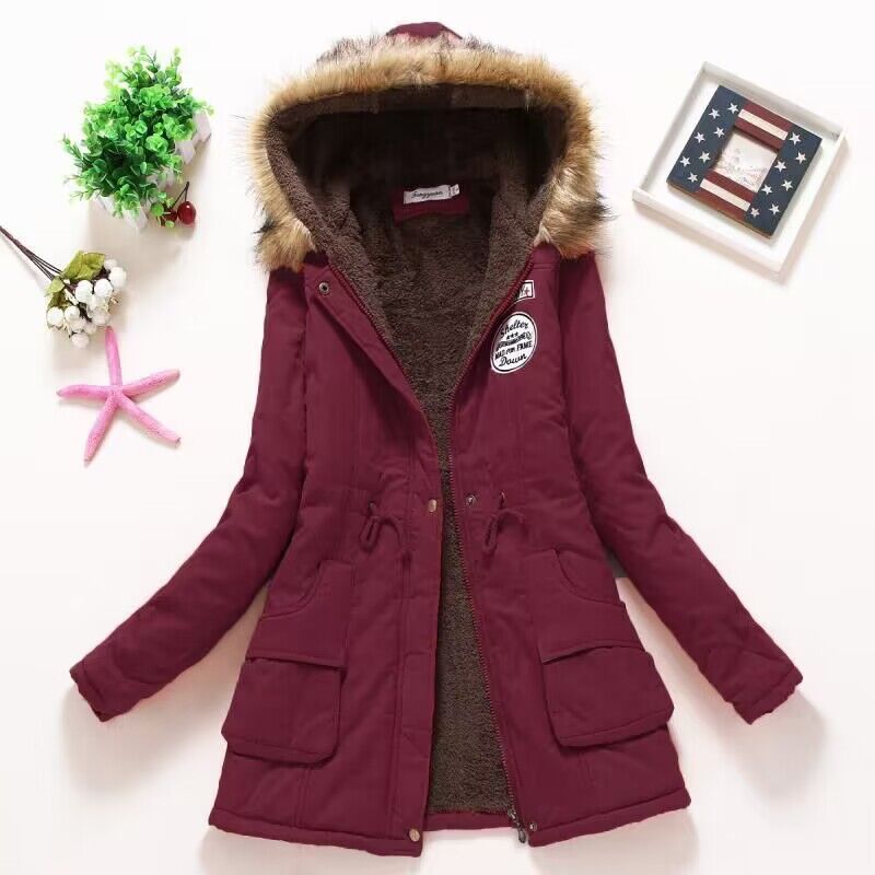 50 % Rabatt | Darlene™ - Damen-Fleecejacke mit Kunstfellkapuze und Kordelz