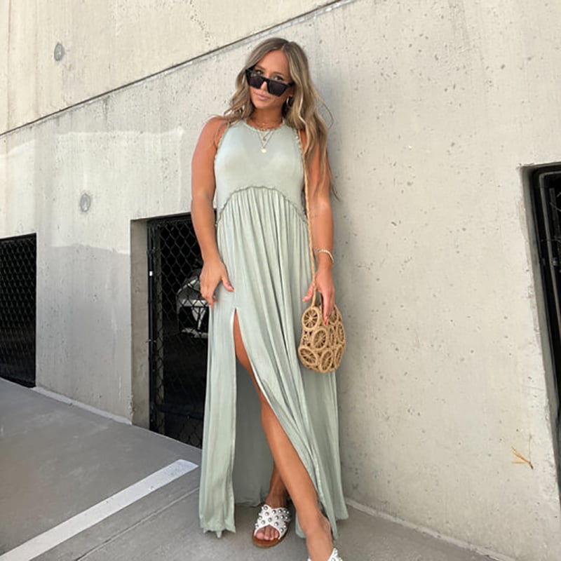 NovaStyle™ | Schlitz Lässig Einfach Lose Maxi Langes Kleid