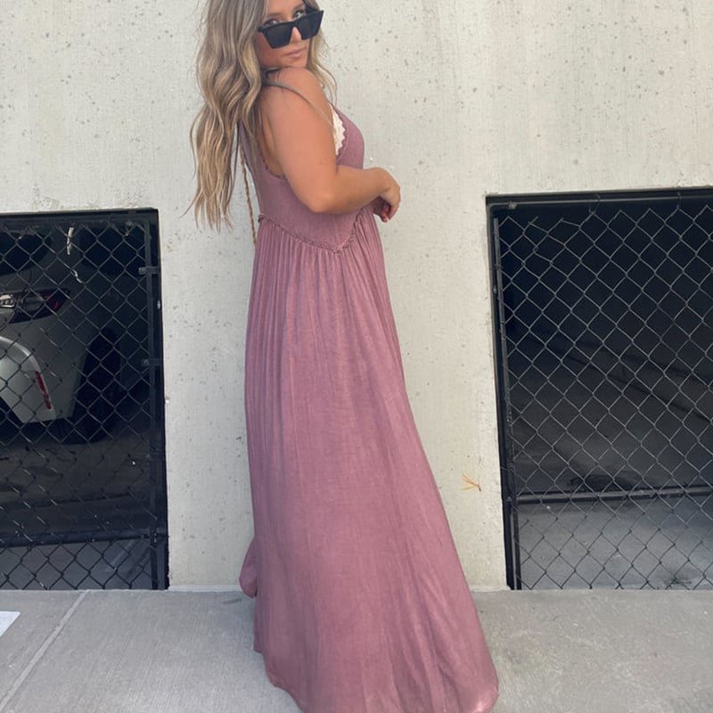 NovaStyle™ | Schlitz Lässig Einfach Lose Maxi Langes Kleid