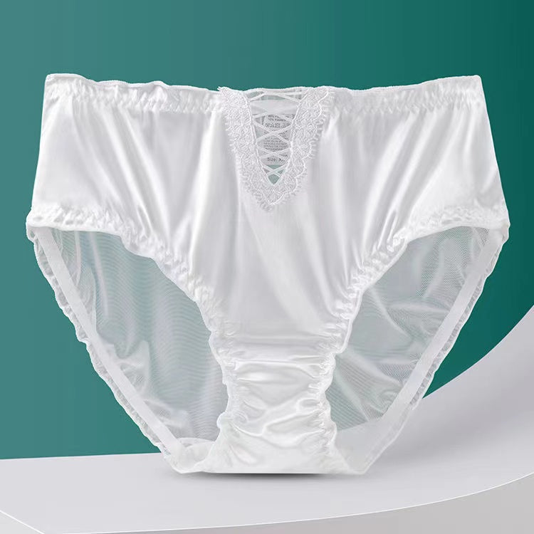 SilkBliss™ | Lace Lingerie Ladies Satin Ice Seamless Panties
