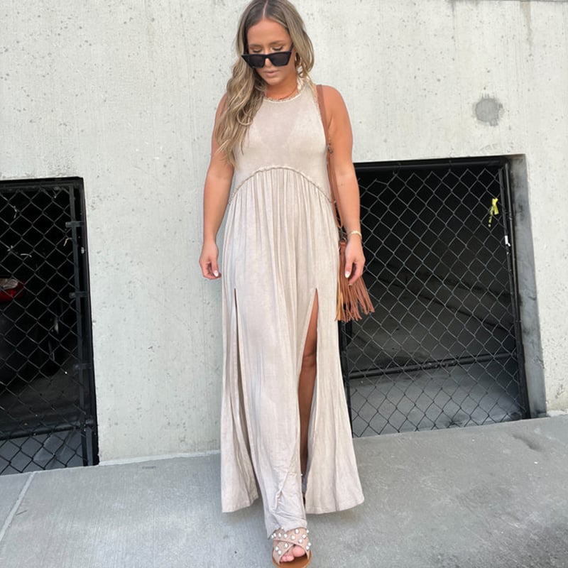 NovaStyle™ | Schlitz Lässig Einfach Lose Maxi Langes Kleid