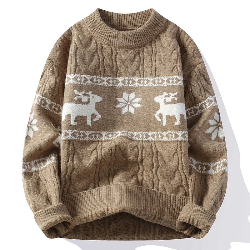 HarajukuSanta™ – Korean Harajuku Christmas Sweater with Deer Pattern