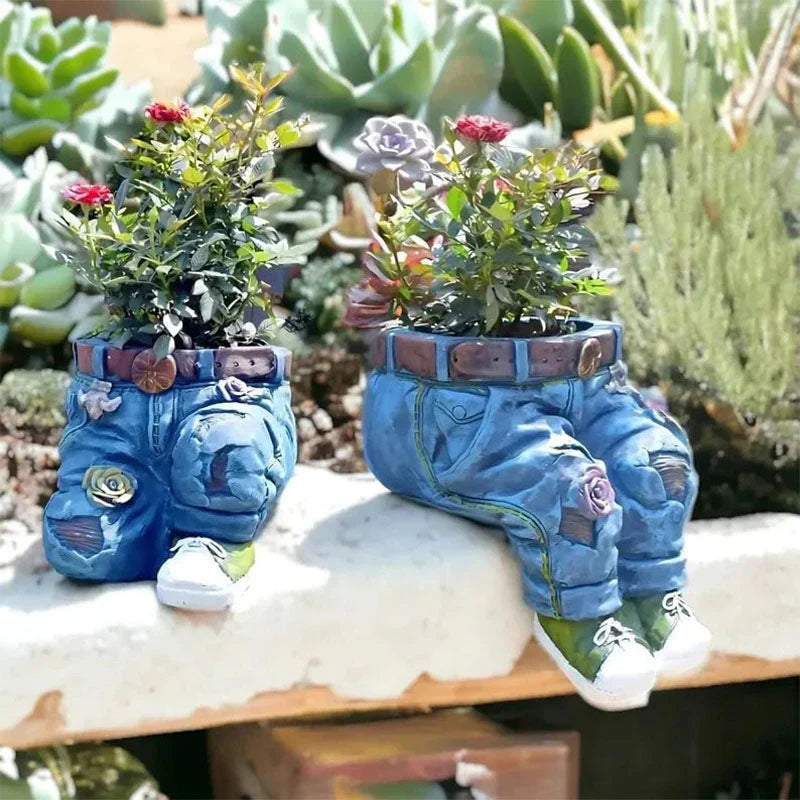 BloomPants™ – Kreatives 3D-Denim-Blumentopf-Design