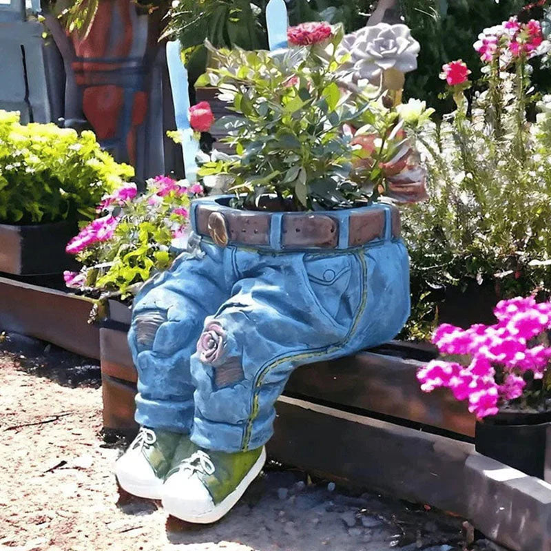 BloomPants™ – Kreatives 3D-Denim-Blumentopf-Design