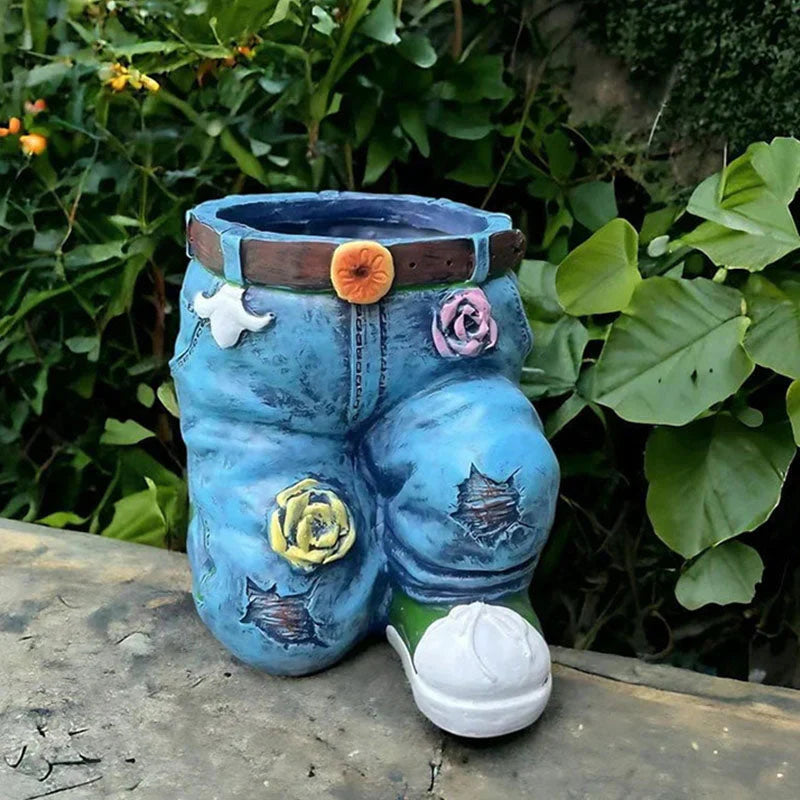 BloomPants™ – Kreatives 3D-Denim-Blumentopf-Design