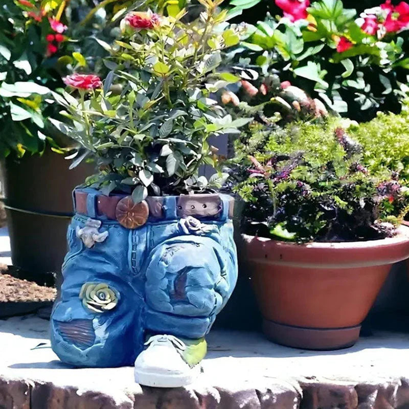 BloomPants™ – Kreatives 3D-Denim-Blumentopf-Design