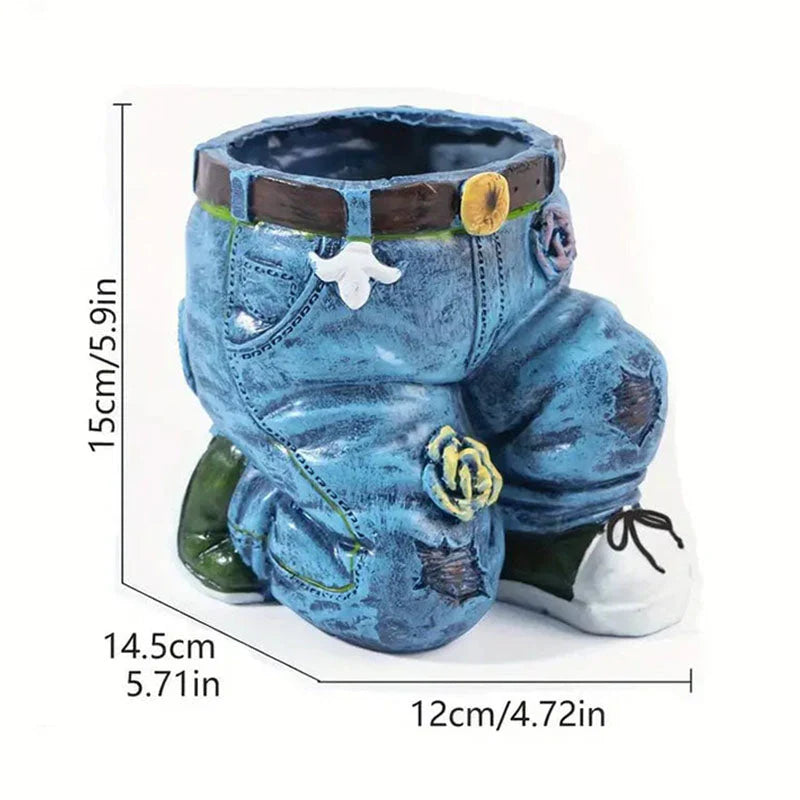 BloomPants™ – Kreatives 3D-Denim-Blumentopf-Design