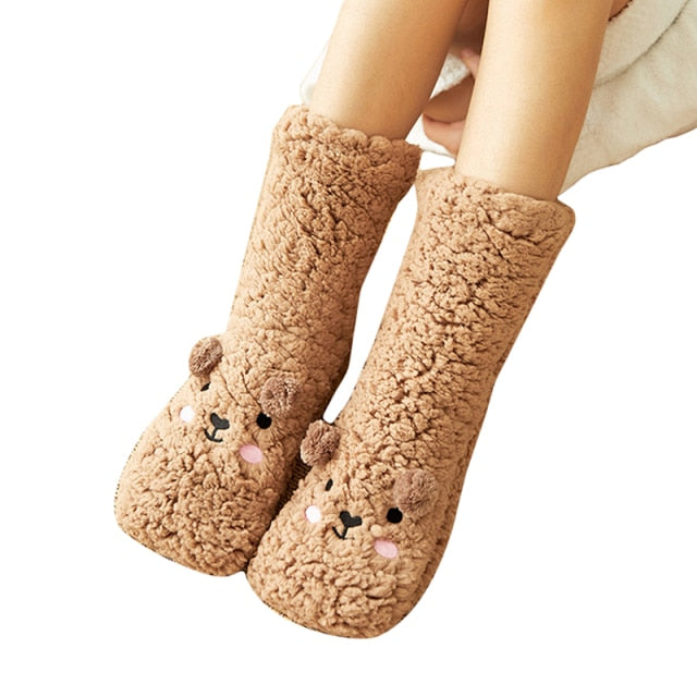 Fluffy™ | dicker Samtfleece-Bär Unisex-Socken