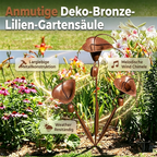 Gartenstab mit Calla-Lilien und Glockenspiel