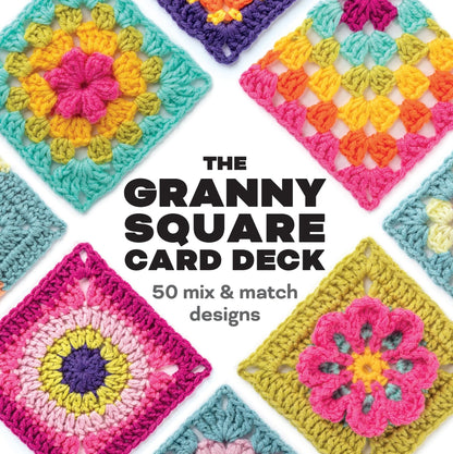 Bunte Granny Square Häkelkarten Design Set
