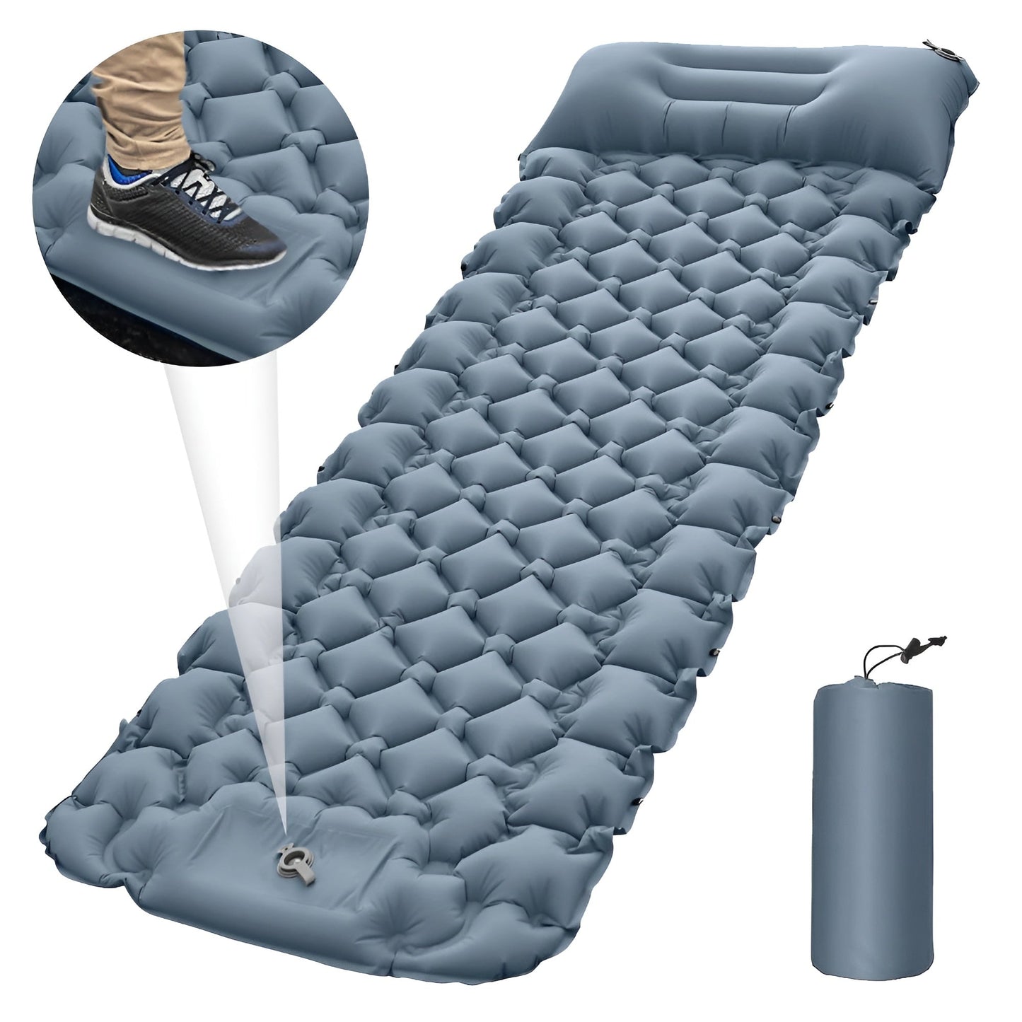 SleepCamp™ | Schnell aufblasbare Matratze mit integriertem Kissen