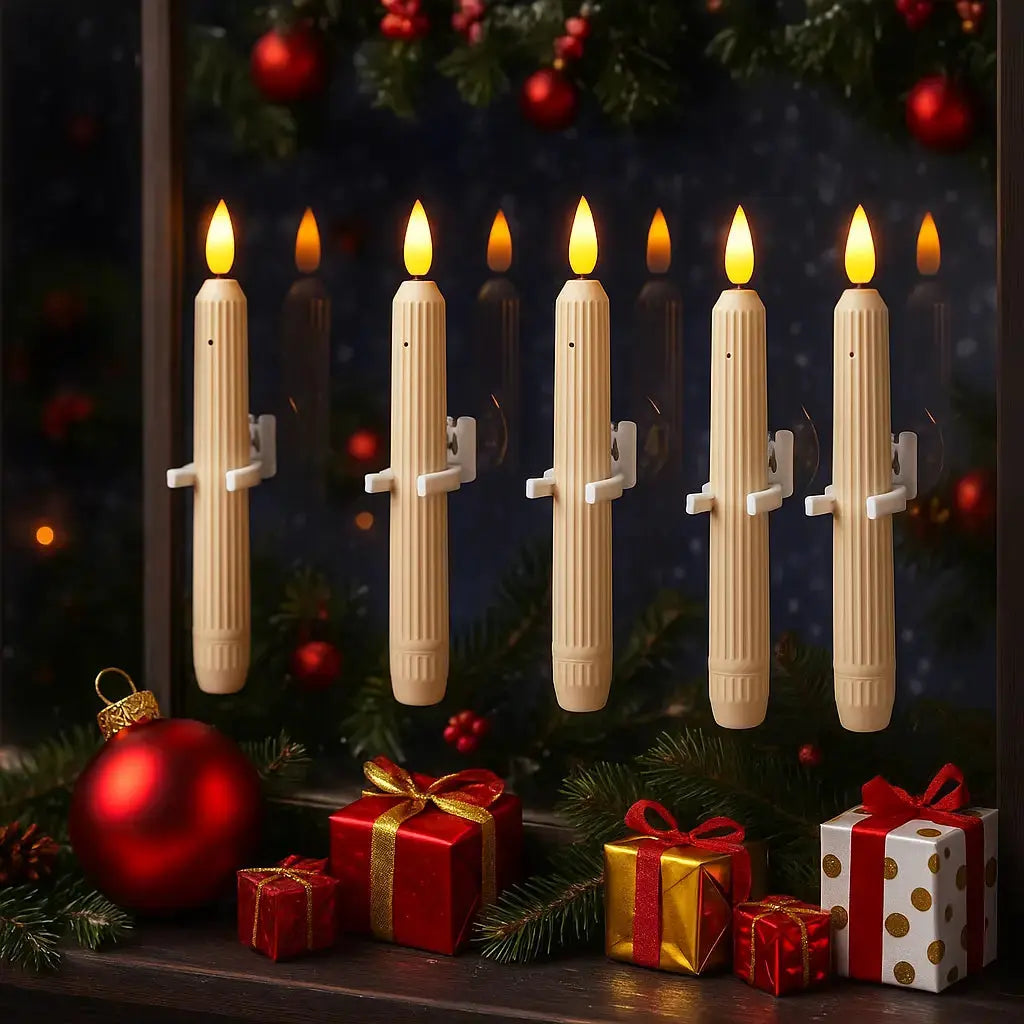 GlowHaven™ - Set mit 6 LED-Fensterkerzen mit flackernder Flamme