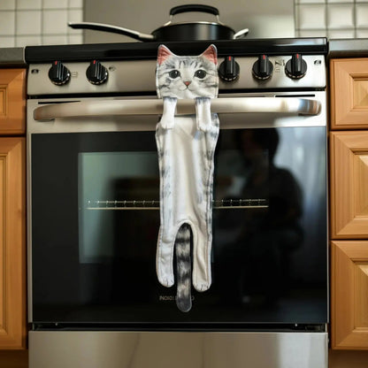 CozyNest™ - Weiches Baumwollhandtuch mit Katzenmotiv