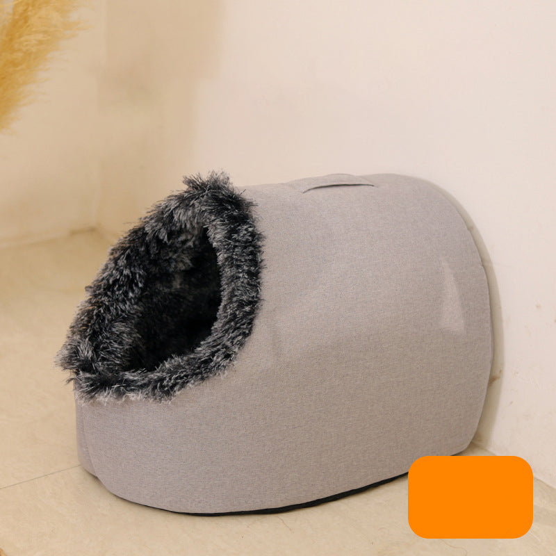 CozyNest™ - Gemütliches Winter-Höhlenbett für kleine Hunde und Katzen