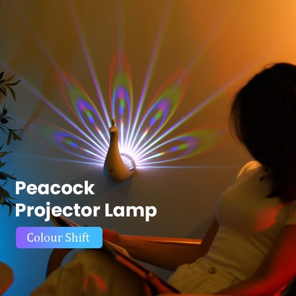 LumiPea™ – Pfauen-LED-Projektionslicht | Faszinierendes farbenfrohes Lichtspiel