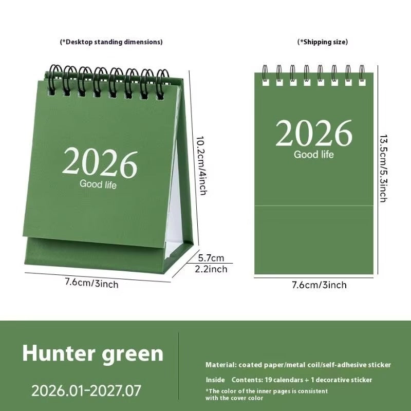 2026 Mini Tischkalender | Morandi Farbiger Stehkalender