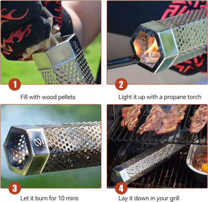 SmokeMaster™ - Edelstahl Pellet-Grillbox für rauchigen BBQ-Geschmack