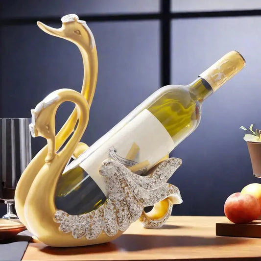 Eleganter Schwan Weinflaschenhalter Dekoratives Accessoire