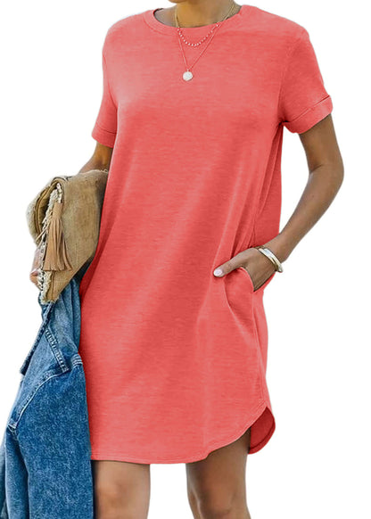 lisa™ | Lässiges T-Shirt-Kleid mit kurzen Ärmeln und Taschen