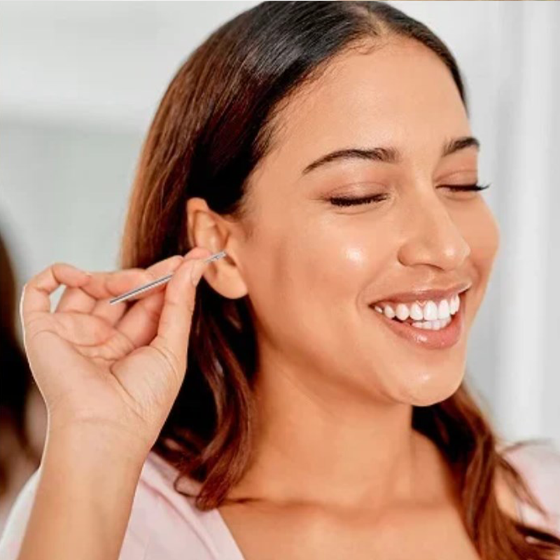 Tragbares Ohrlöffel-Set aus Edelstahl mit Spiralwerkzeugen