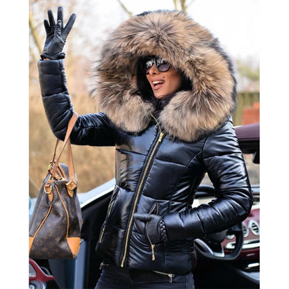 50% Rabatt | Margarete™ | Damen Winterjacke mit Kapuze und Kunstfellfutter