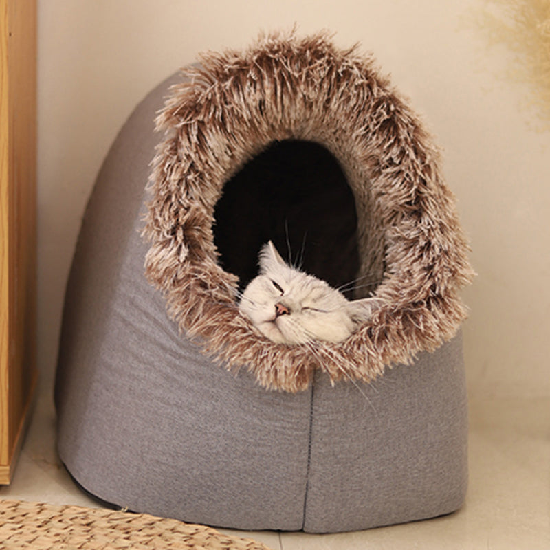 CozyNest™ - Gemütliches Winter-Höhlenbett für kleine Hunde und Katzen